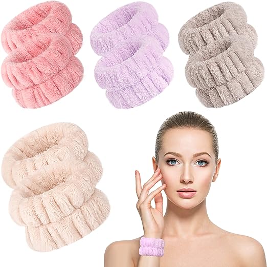 Photo 1 of 10 PC Face Washing Wristbands Wrist Towels Bands for Washing Face Wrist Spa Washband Wrist Water Guards Face Wash Microfiber Wrist Sweatband for Women Girls Prevent Water Spilling Down from Your Arms