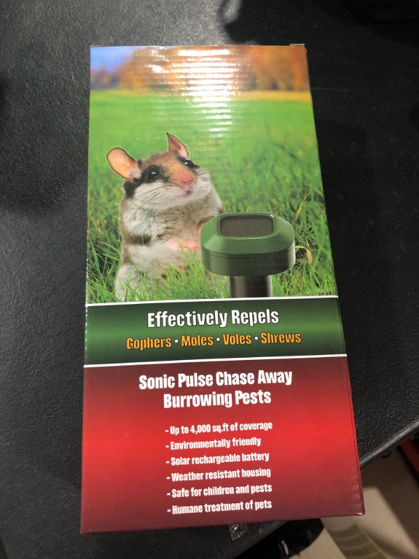 Photo 2 of 4 Pack Solar Powered Mole Repellent for Yard Lawn Garden, IP65 Waterproof Snake Repellent for Outdoors Pet Safe to Get Rid of Mole, Snakes, Gopher, Vole and Other Underground Pests 