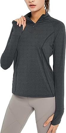 Photo 1 of Cityoung Women's Yoga Long Sleeves Half Zip Sweatshirt Girl Athletic Workout Sport Shirts ---SIZE LARGE