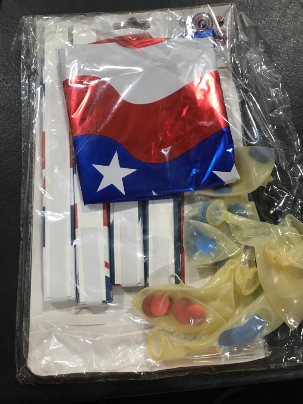 Photo 2 of 4th of July Balloon Decoration Kit, Independence Day Patriotic Decorations with Red Blue White Balloons, Star Foil Balloons, Paper Fans for Memorial Day, Independence Day, Labor Day, Veterans Day American Theme Party Decor Supplies Same Latex Balloons