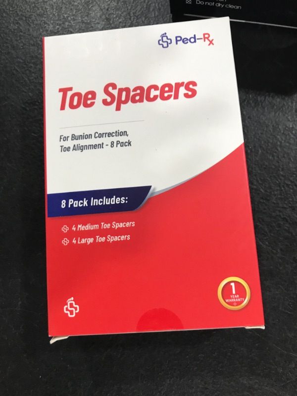 Photo 2 of [8 Pack ] Ped-Rx Silicone Gel Toe Separators Spacers - to Correct Bunions, Hallux Valgus, Straighten Overlapping Toes, Realign Crooked Toes, Hammer Toe (4 Bigger, 4 Smaller)