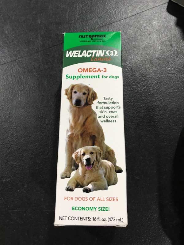 Photo 2 of Nutramax Welactin Omega-3 Fish Oil Skin and Coat Health Supplement Liquid for Dogs - 16 Ounce--exp 03/2025