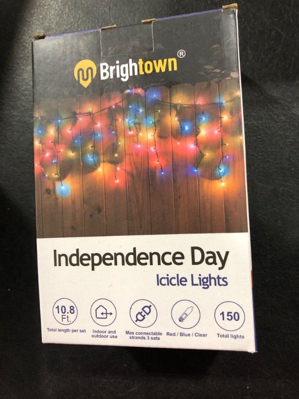 Photo 2 of 4th of July Decor Patriotic String Lights - 150 Count 27 Drops Red White Blue Incandescent Bulb Waterproof Connectable String Lights Plug in for Indoor Outdoor Party Patio Independence Day Decor Red White Blue 150 Bulbs 10 FT