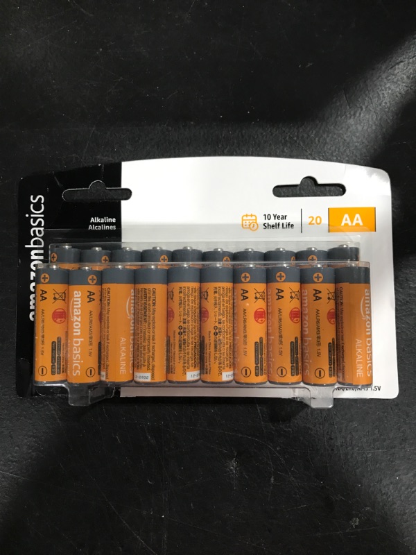 Photo 2 of Amazon Basics 20 Pack AA Alkaline Batteries - Blister Packaging 20 Count (Pack of 1)