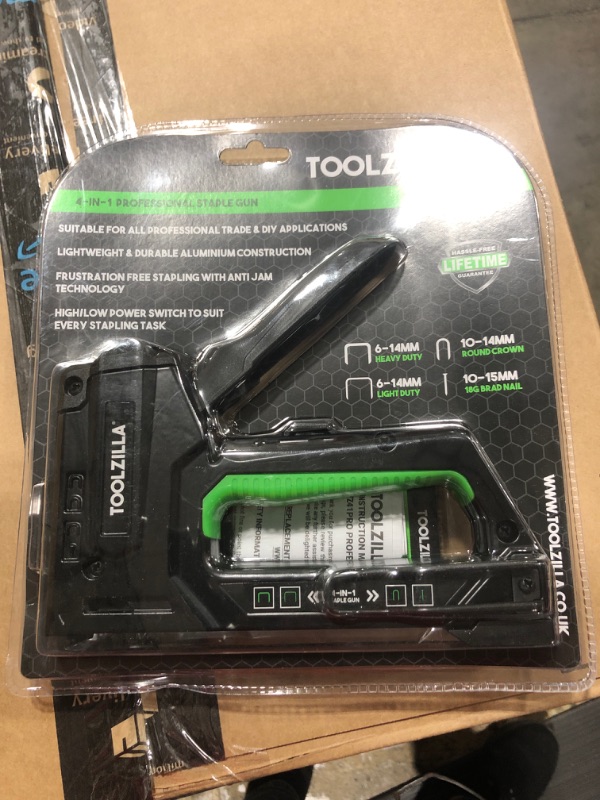 Photo 2 of TOOLZILLA 4-in-1 Professional Heavy Duty Staple Gun & 1,000 Staple Selection Pack - Nail Gun for Upholstery, Wood, Wire mesh, Cables and DIY