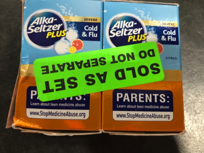 Photo 2 of ALKA-SELTZER PLUS Severe Non-Drowsy Cold & Flu PowerFast Fizz Citrus Effervescent Tablets 20 Count (Pack of 2) BEST BEFORE OCT 2024