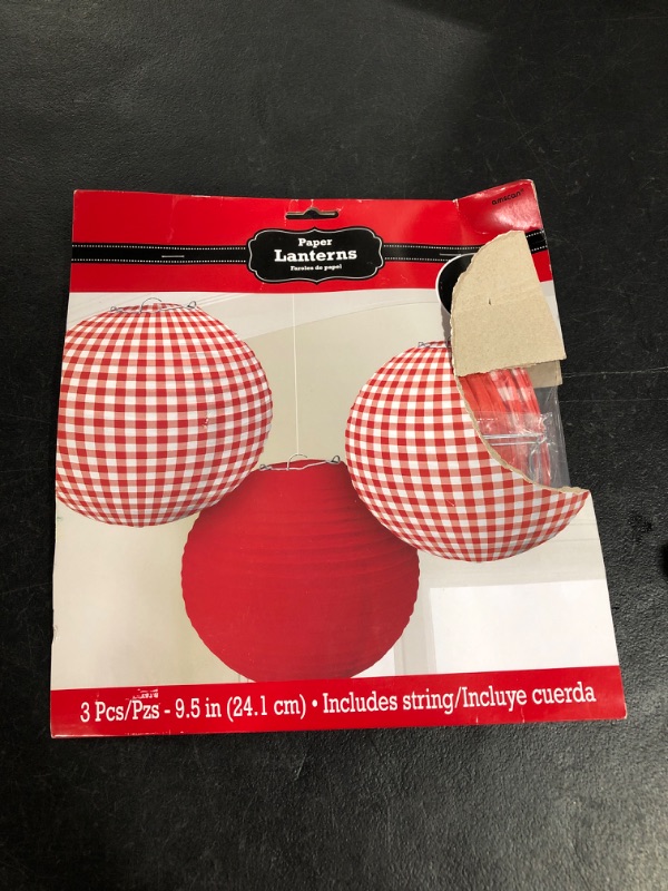 Photo 2 of Amscan Picnic Party Paper Lanterns, 9 1/2", 2 Pcs , Red