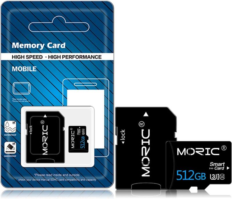 Photo 1 of 512GB Micro SD Card with Adapter Fast Speed Memory Card Class 10 for Smartphone,Camera,Tablet and Drone 