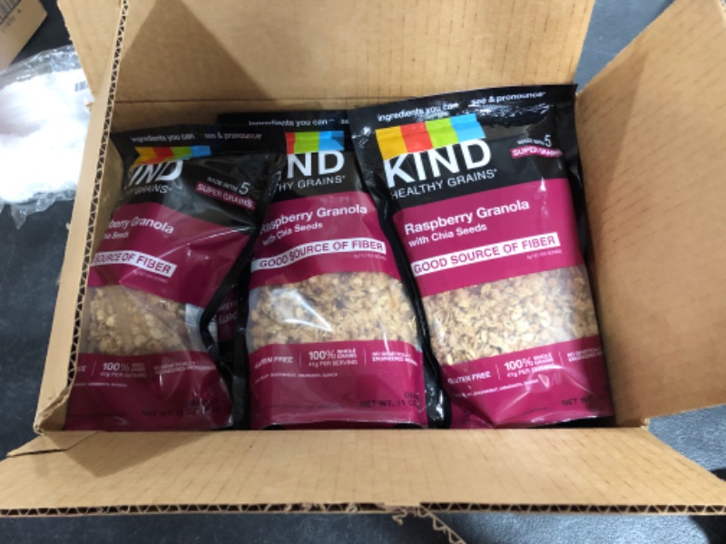 Photo 2 of KIND Healthy Grains Granola Clusters, Raspberry with Chia Seeds, Gluten Free, 11 oz Resealable Bag 6 count