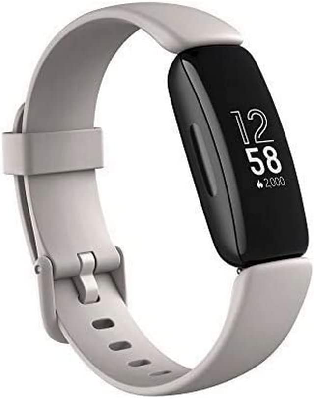 Photo 1 of Fitbit Inspire 2 Health & Fitness Tracker with a Free 1-Year Premium Trial, 24/7 Heart Rate, Lunar White, One Size (S & L Bands Included) 