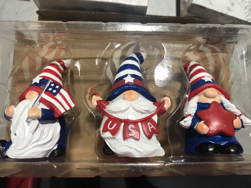 Photo 2 of 3Pcs 4th July Patriotic Gnomes Figurines Decorations for Home Porch Memorial Day
