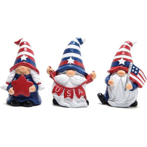 Photo 1 of 3Pcs 4th July Patriotic Gnomes Figurines Decorations for Home Porch Memorial Day
