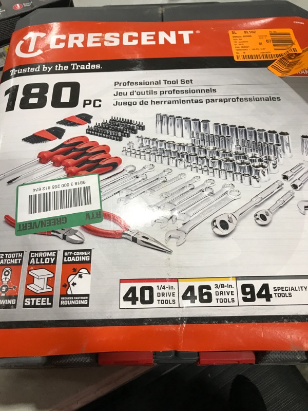 Photo 1 of CRESCENT - Mechanics Tool Set, 180Pc (CTK180)