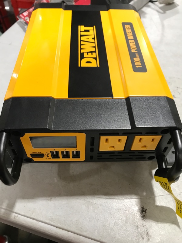 Photo 2 of DEWALT DXAEPI1000 Power Inverter 1000W Car Converter with LCD Display: Dual 120V AC Outlets, 3.1A USB Ports