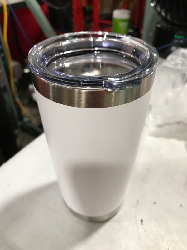 Photo 1 of 20 oz. Stainless Steel  Vacuum Insulated tumbler White 