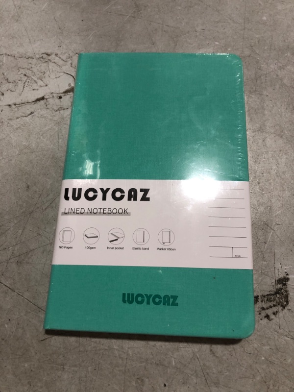 Photo 1 of LUCYCAZ Lined Notebook - Journal Notebook, Hardcover Notebook Journal for Work, 100Gsm Premium Thick Paper with Inner Pocket, Medium 5.3''x8.4'' (Mint Green)