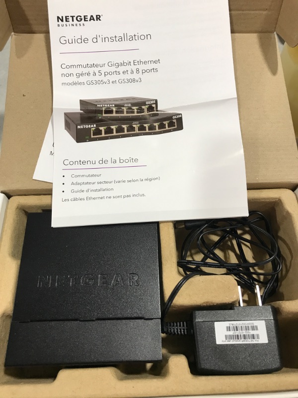 Photo 2 of NETGEAR 5-Port Gigabit Ethernet Unmanaged Switch (GS305) - Home Network Hub, Office Ethernet Splitter, Plug-and-Play, Silent Operation, Desktop or Wall Mount 5 Port