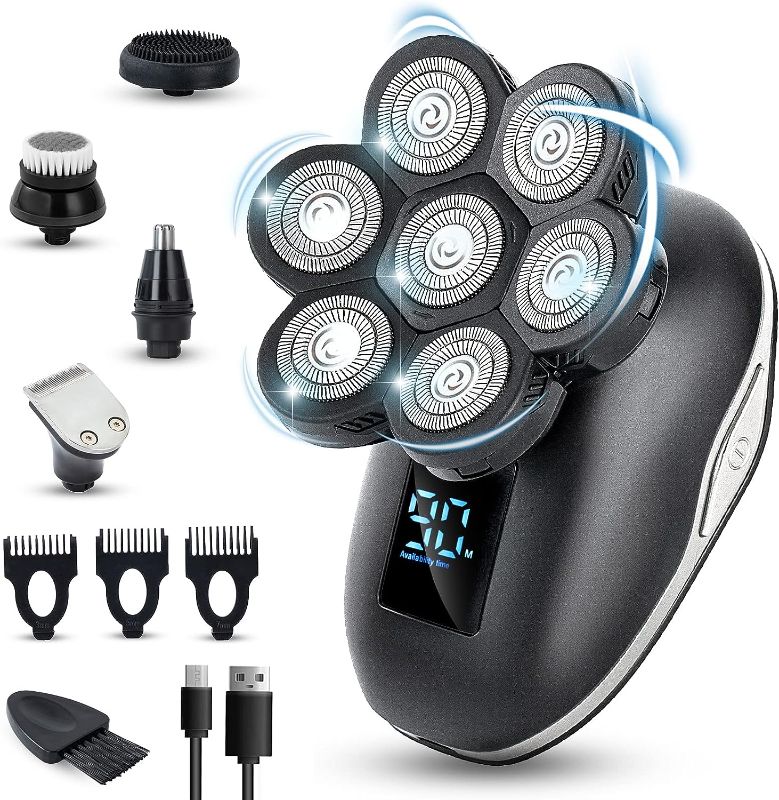 Photo 1 of Head Shavers for Bald Men, Electric Shavers for Men, Bald Head Shavers for Men, Electric Razor for Men, Head Razor for Bald Men,Head Shaver with Nose Hair Sideburns Trimmer, LED,Travle Lock