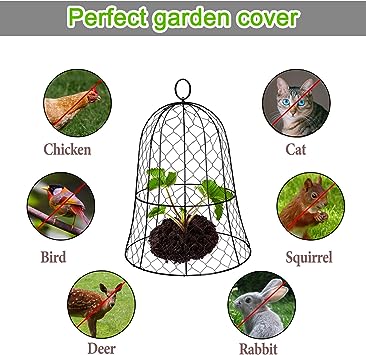 Photo 1 of 13" Diameter x 15.7" Height Garden Chicken Wire Cloche, Plant Protector and Cover