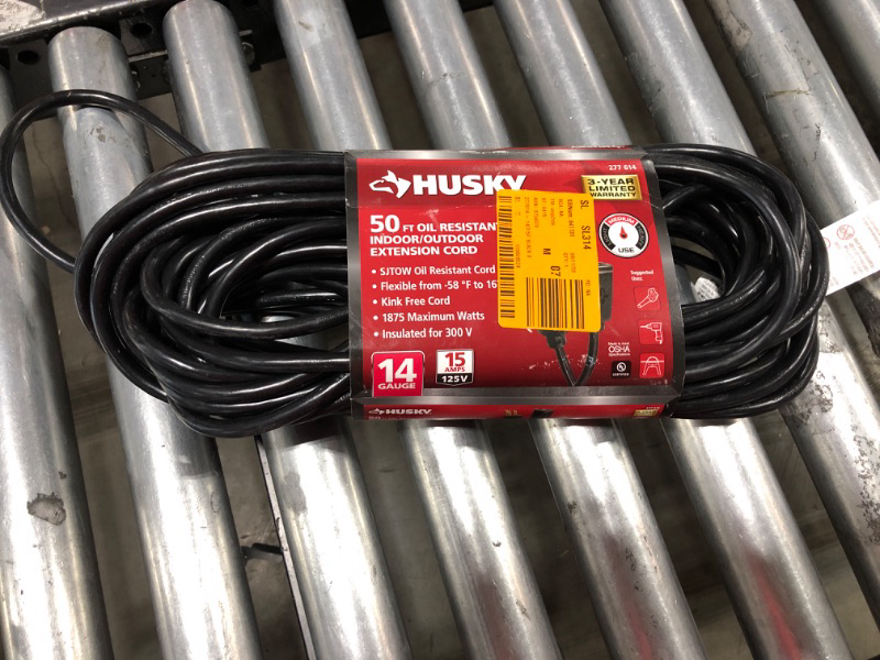 Photo 1 of Husky 277614  Indoor Outdoor 14 Gauge Extension Cord, 50 feet
