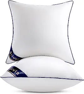 Photo 1 of .Siluvia 18"x18" Pillow Inserts Set of 2 Decorative 18 Pillow Inserts-Square Interior Sofa Throw Pillow Inserts with 100% Cotton Cover Couch Pillow (2, 18"x18" ,) 2 18 Inchx18 Inch 