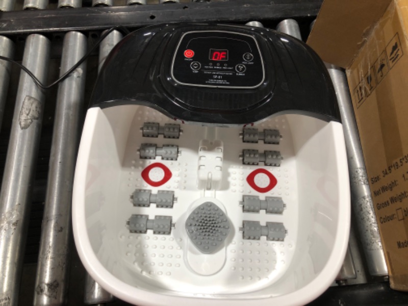 Photo 2 of Foot Spa Bath Massager with Heat, Bubble and Vibration, Digital Temperature Control, Pedicure Foot Soaker with 8 Rollers for Soothe and Comfort Feet