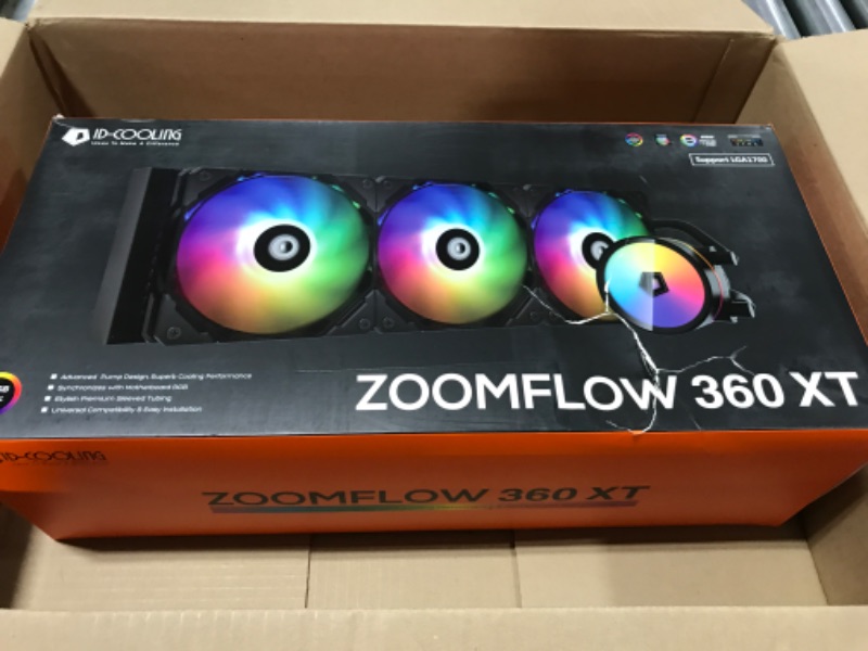 Photo 2 of ID-COOLING ZOOMFLOW 360 XT Liquid Cooler for High-end CPUs, 360mm Radiator, 3 ARGB Fans, Fits Intel LGA 1700/1200/115X, AMD AM5/ AM4