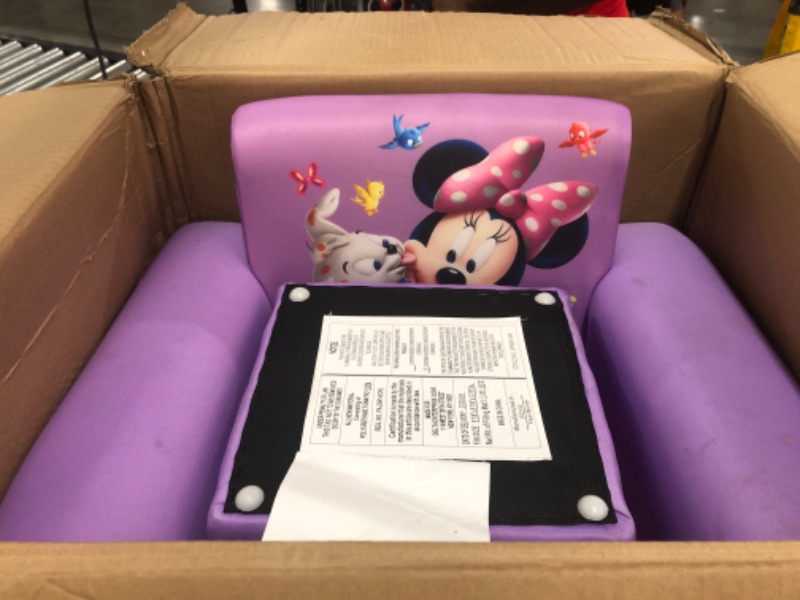 Photo 3 of Delta Children Kids Minnie Mouse Upholstered Lounge Chair Armchair with Footrest