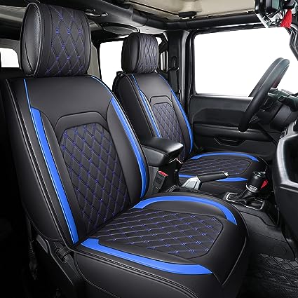 Photo 1 of Aierxuan Jeep Wrangler JK JL 4-Door Seat Covers Full Set Custom Fit 2007-2023 Unlimited X Rubicon 392 Sahara Willys Sport High Altitude 4X4 Truck Pickup Waterproof Leather (Full Set/Black-W)