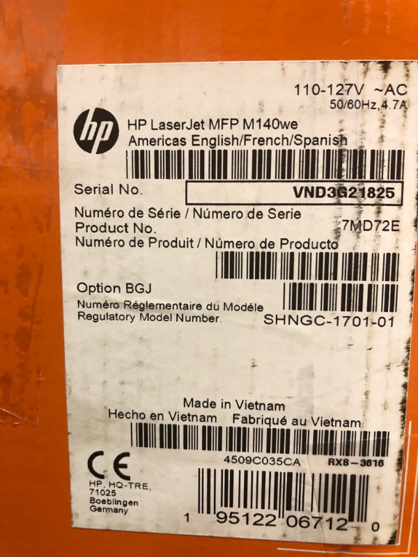 Photo 3 of HP LaserJet MFP M140we All-in-One Wireless Black & White Printer with HP+ and Bonus 6 Months Instant Ink (7MD72E) New Version: HP+, M140we