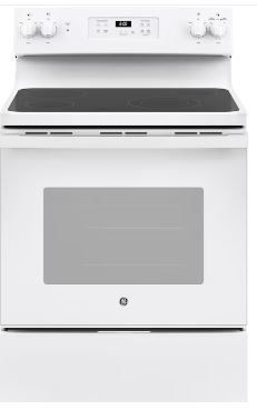 Photo 1 of GE 30-in Smooth Surface 4 Elements 5.3-cu ft Freestanding Electric Range (White)