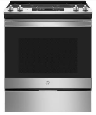 Photo 1 of GE 30-in Smooth Surface 4 Elements 5.3-cu ft Self-Cleaning Slide-in Electric Range (Stainless Steel)