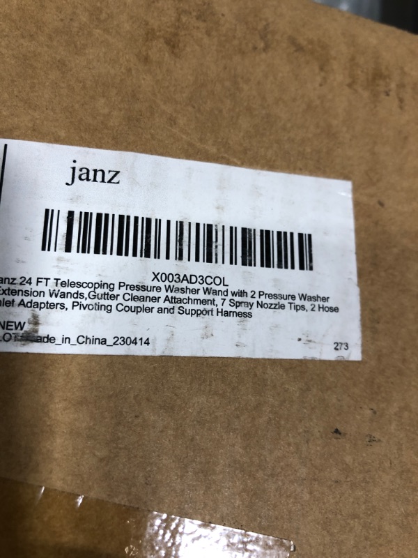 Photo 1 of janz 24 FT Telescoping Pressure Washer Wand with 2 Pressure Washer Extension Wands,Gutter Cleaner Attachment, 7 Spray Nozzle Tips, 2 Hose Inlet Adapters, Pivoting Coupler and Support Harness Yellow