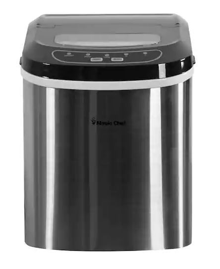 Photo 1 of 27 lbs. Portable Countertop Ice Maker in Stainless Steel
