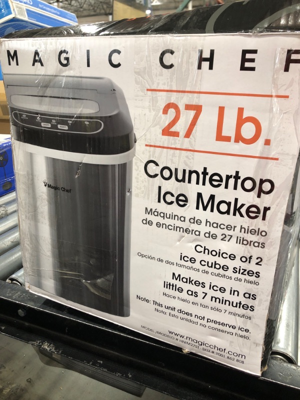 Photo 2 of 27 lbs. Portable Countertop Ice Maker in Stainless Steel
