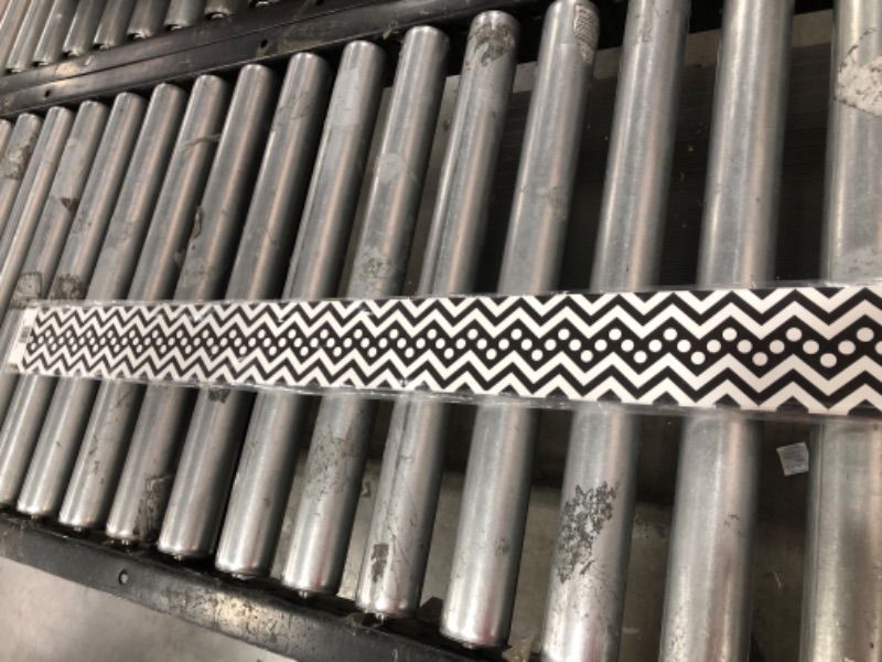 Photo 1 of Barker Creek Double-Sided Border, Chevron Black & White, for Bulletin Boards, Reception Areas, Halls, Break Rooms, Office, School, Home Learning Decor, 3” x 35’ (989)