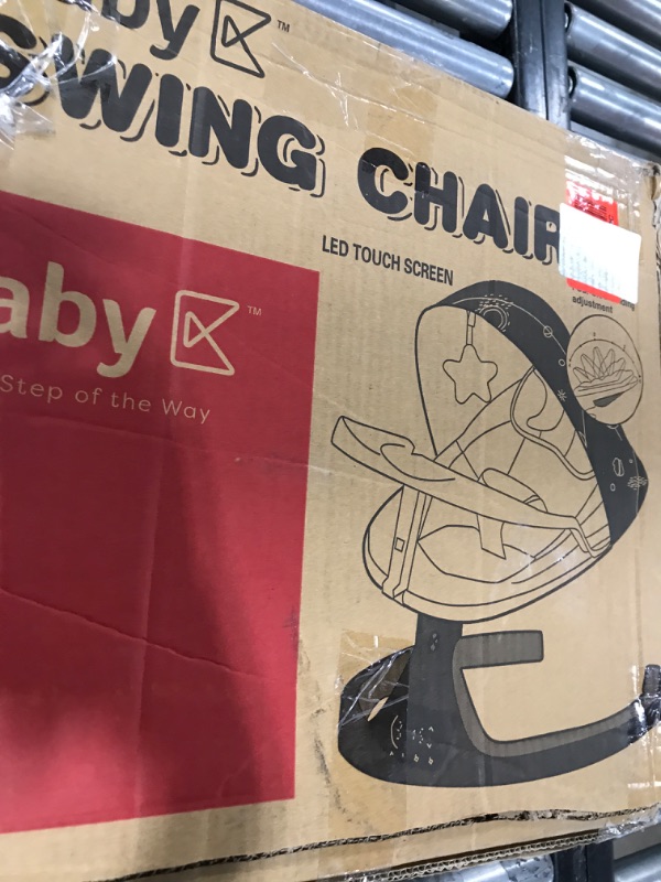 Photo 3 of BABY K Baby Swings for Infants with Tray (Blue) - an Infant Swing to Help Your Newborn Sleep - A Soothing Rocker for Babies That Offers Different Modes, Music & Hanging Toys, Portable Baby Swing