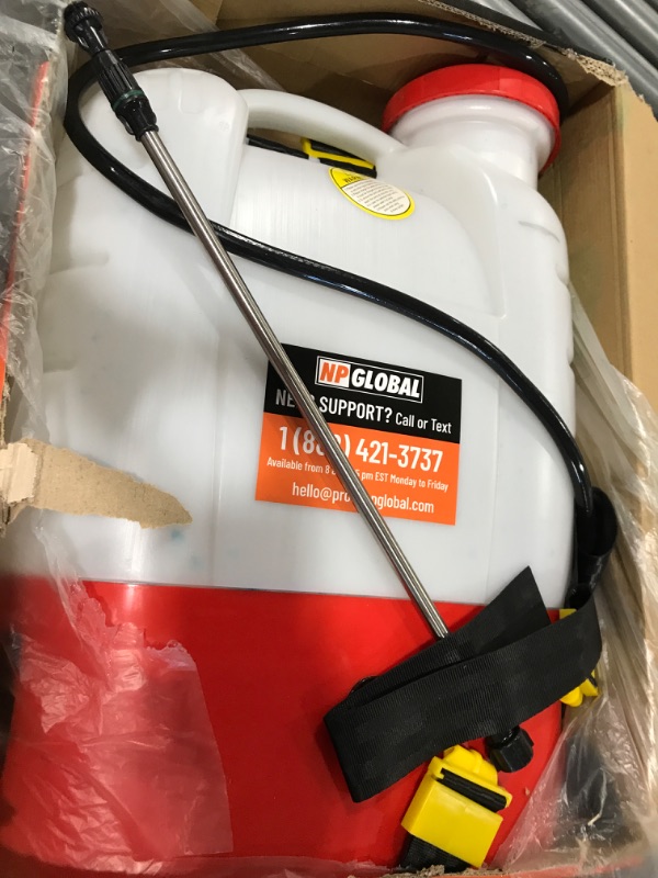 Photo 1 of 4.2 Gallon Battery Powered Backpack Sprayer - 8 Nozzles, 240ml Measuring Bottle, 100PSI Cutoff Pressure, Long Battery Life, Wide Mouth, High-Pressure Spray Hose, Trigger Lock, Pressure Knob Controller