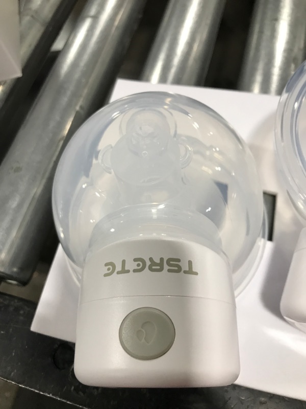 Photo 1 of Breast Pump, TSRETE Double Wearable Breast Pump, Electric Hands Free Breast Pumps with 2 Modes, 9 Levels, LCD Display, Memory Function Rechargeable Double Milk Extractor-24mm Flange(White) 24MM White