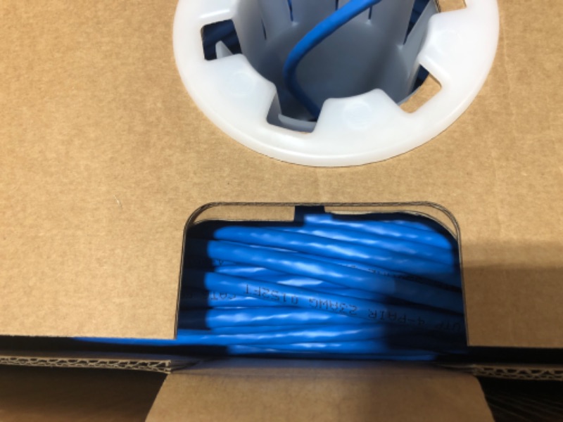 Photo 3 of CAT6 Plenum (CMP) Cable 1000FT | Network Analyzer Test Passed | 23AWG 4Pair, Solid 550MHz Network Cable 10Gigabit UTP, (Blue)