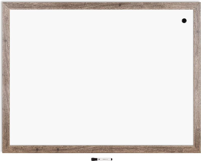 Photo 1 of  U Brands Decor Magnetic Dry-Erase Board, 48 X 36 Inches, Rustic Wood Frame 