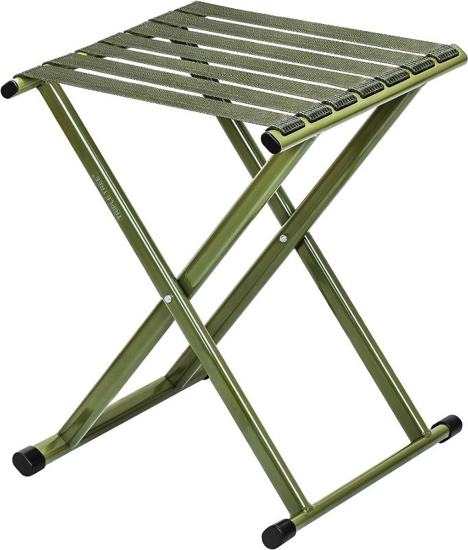 Photo 1 of  TRIPLE TREE Folding Stool 17.8" Height Heavy Duty Camping Stool Outdoor Portable Chair Hold up to 600 lbs for Walking Hiking Fishing 