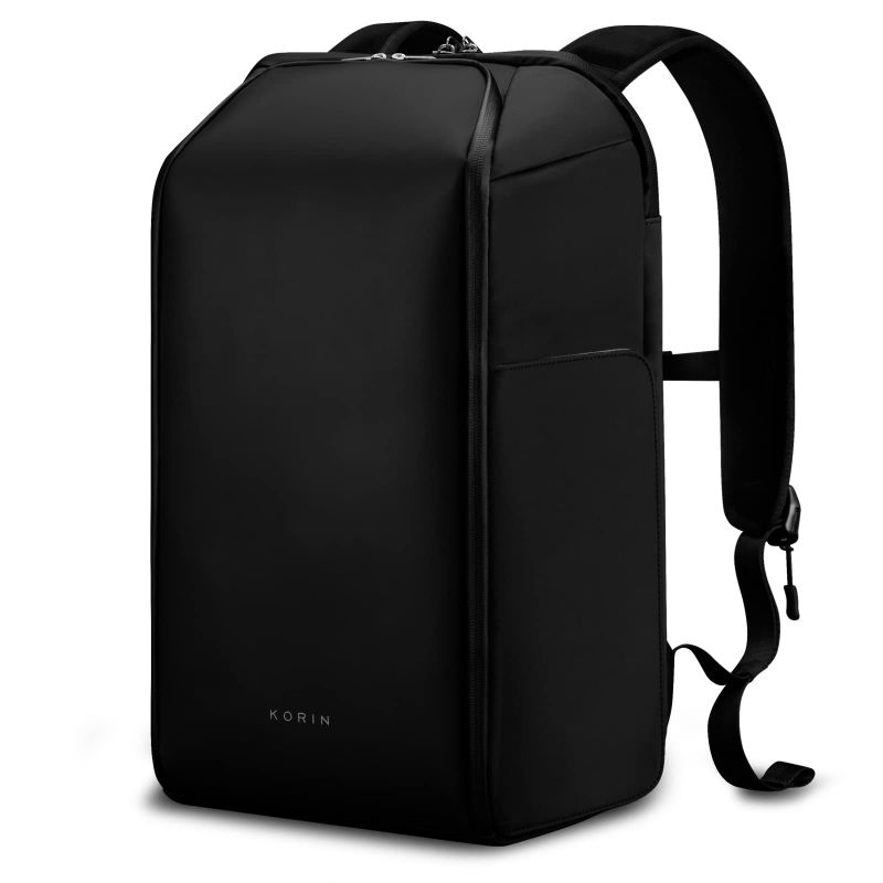 Photo 1 of  KORIN Laptop Bag For Men Women - Laptop Backpack 15.6" Travel Backpack with USB Charging Port, Original Design Flippack Anti-Theft Backpack For Traveling, Hiking, Commuting, Black 