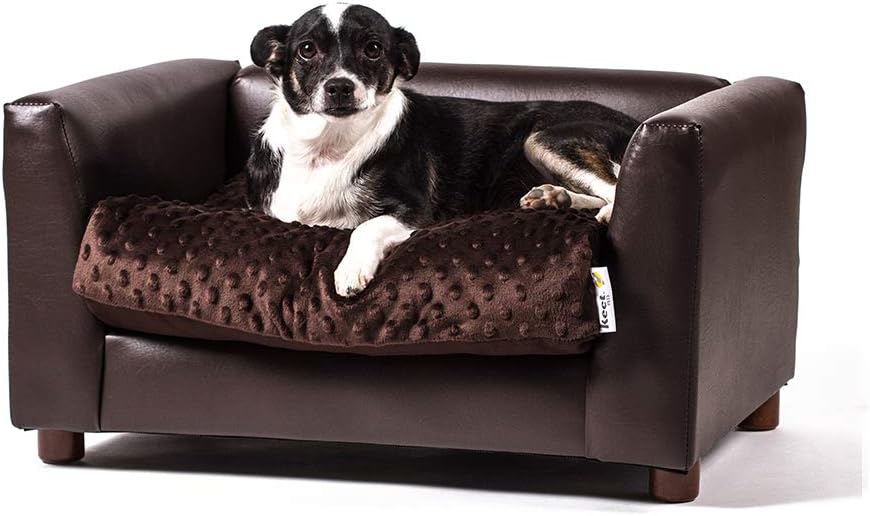 Photo 1 of  Keet Fluffy Deluxe Pet Bed Sofa Chocolate Small 