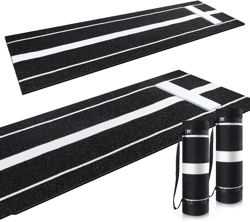 Photo 1 of 2 PCS Portable Softball Pitching Mat 3' x 10', 3' x 7' Pitchers Mound with Carry Strap Antislip Turf for Floors Garage Gym Indoor Outdoor Fastpitch Slowpitch Training Aids
