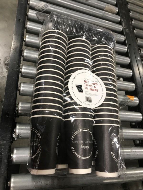 Photo 1 of 100 Pack 16 oz Paper Drinking Cups for Cold/Hot Coffee Chocolate Drinks, LEAK RESISTANCE 
