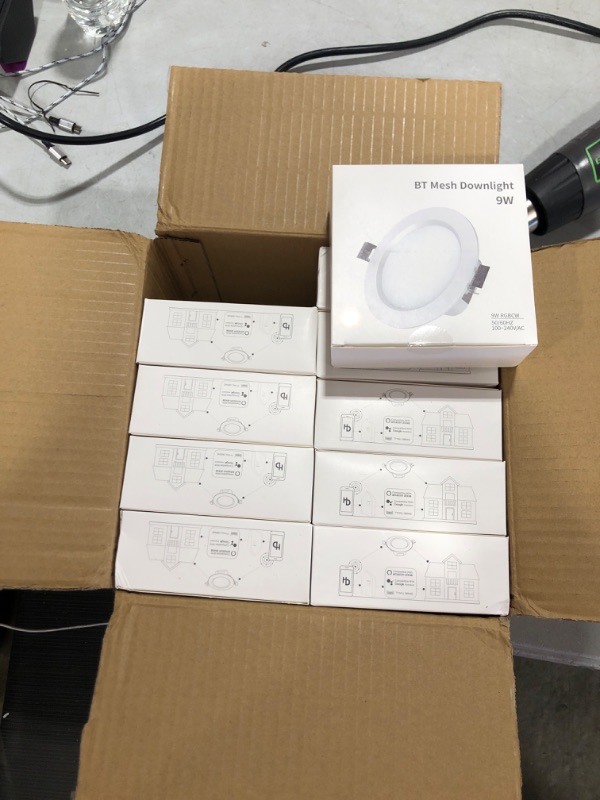 Photo 2 of Vanance 4" Smart Recessed Lighting 10 Pack, Multicolorred, Dimmable, 2700K~6500K, CRI80+, 4 Inch Color Changing Bluetooth Mesh LED Ceiling Light, RGB Canless Retrofit LED Downlight 10Pack 4"