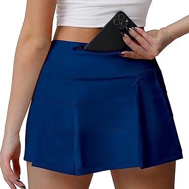 Photo 1 of Husnainna High Waisted Pleated Tennis Skirt with Pockets Athletic Golf Skorts for Women Casual Workout Built-in Shorts Size 6 