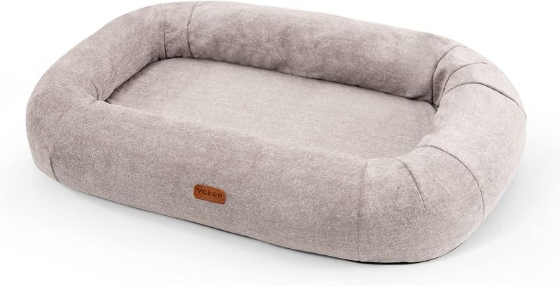 Photo 1 of Yokee Dog Bed for Small Medium Dogs - Orthopedic Dog Bed with Waterproof Cover, Bloster Pet Bed W/Anti-Slip Bottom, Washable&Resistant Chew Dog Beds 