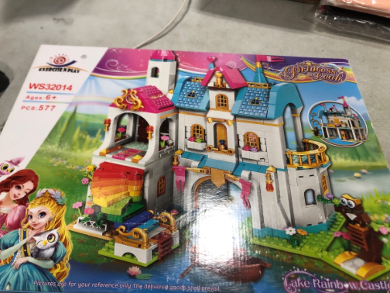 Photo 2 of Building Toy Deluxe Brick for Ages 6-12 Girls Boys,Princess Leah Lake Rainbow Castle Building Kit Castle Toy House Toys,Creative Building Toys,Recreat ???? Colored Castle